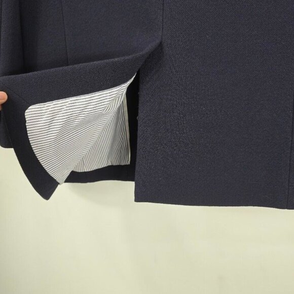J CREW Double Cloth Italy Peacoat 8 Navy Blue Double Breast Wool Blend - Picture 6 of 16